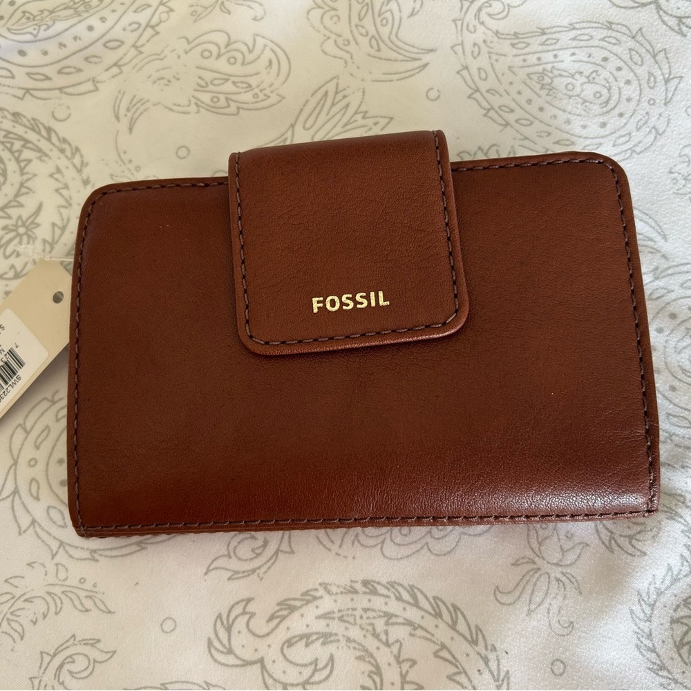 FOSSIL Madison Med. Brown Leather Wallet, NWT